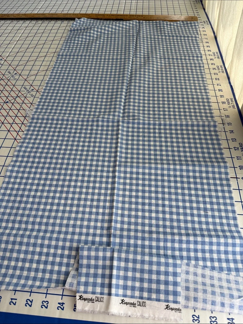 Vintage Fabric Lot Gingham Garden Print Pink Cotton Rick Rack Talon Seam Tape